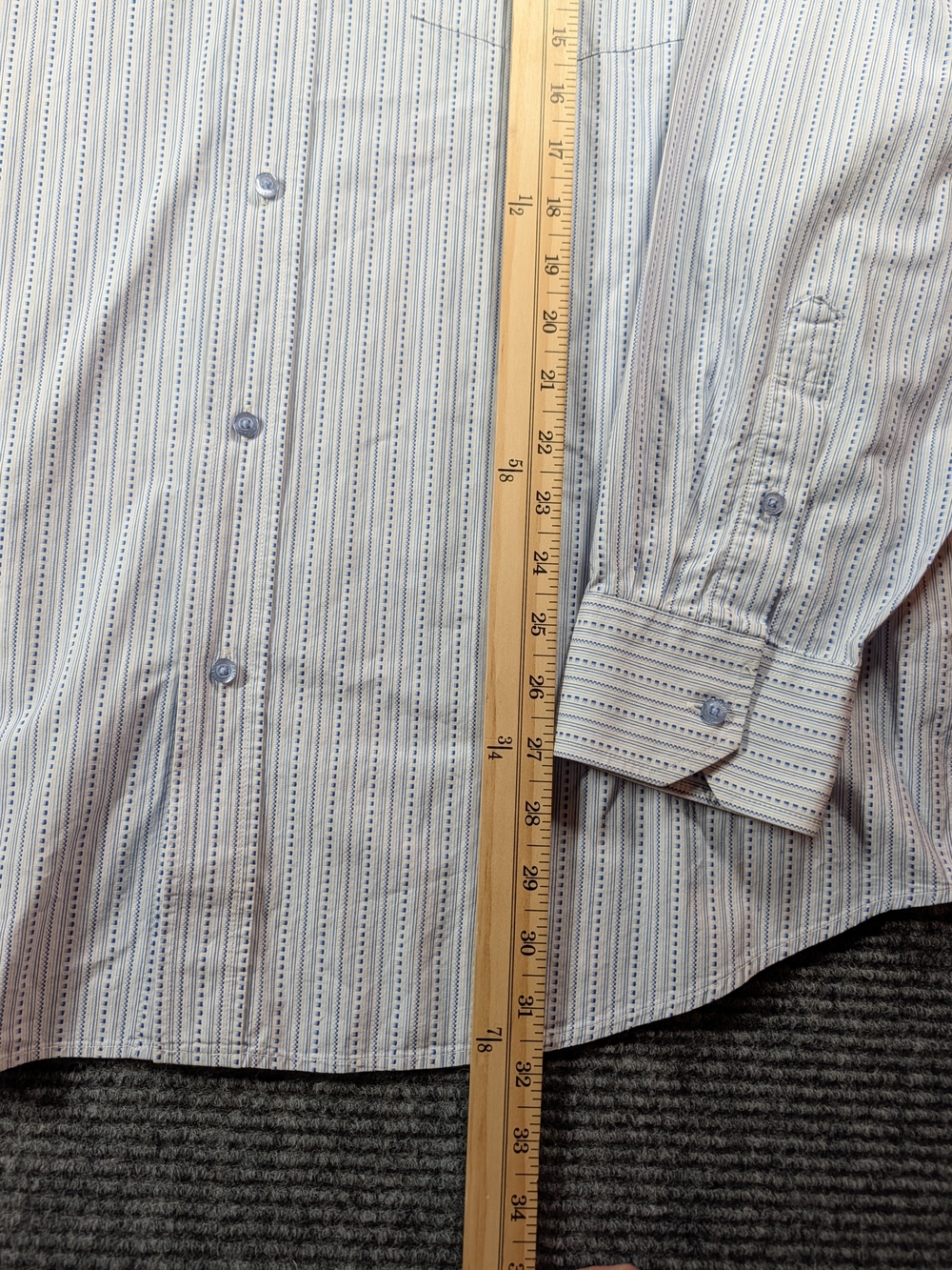 Bugatchi Light Blue Striped Dress Shirt - Picture 9 of 15